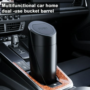 Walbest Car Trash Can with Lid Garbage Bag Rolls Waterproof Leakproof Universal SUV Truck Auto Mini Waste Garbage Bin Storage Box Car Interior Accessories