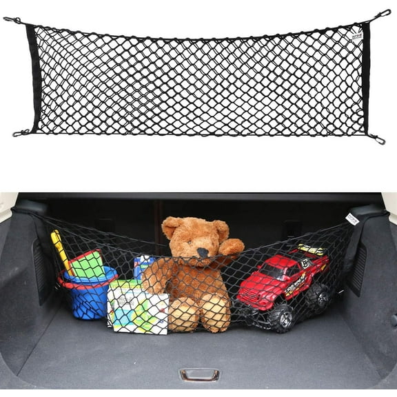 Walbest Cargo Net for SUV - Car Trunk Net Stretchable Truck Bed Cargo Net Trunk Organizer for Car - 27.5" x 27.5"