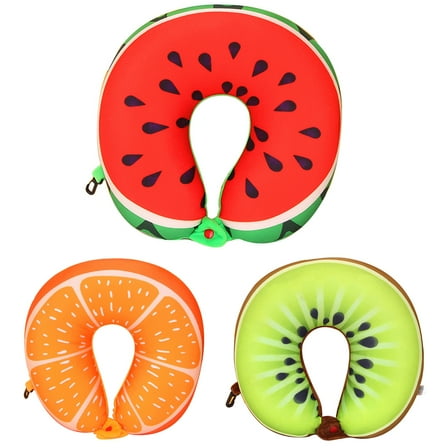 Walbest Cartoon Fruit Pattern Lovely U-shape Neck Pillow Soft Cushion, for Car Home Office Travel