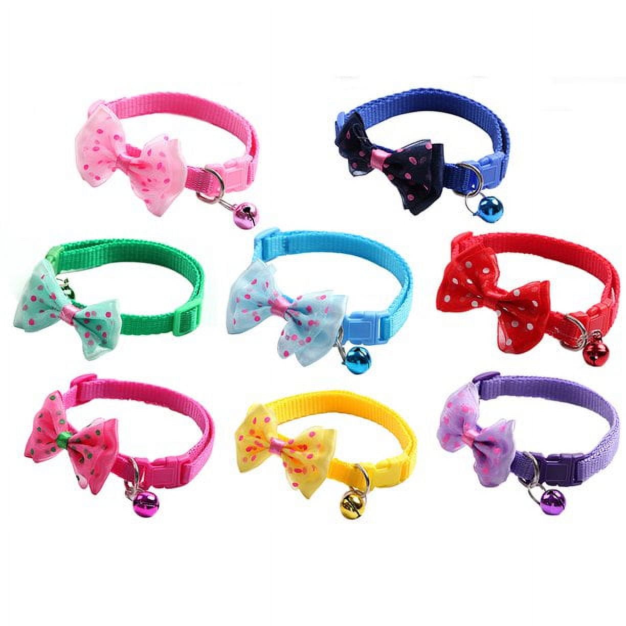 Walbest Cat Collar Breakaway Nylon Pet Collar with Bow Tie and Bell