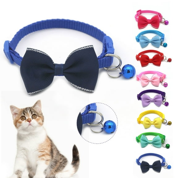 Walbest Cat Collar Breakaway with Cute Bow Tie and Bell for Kitty Adjustable Safety