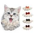 thumbnail image 1 of Walbest Cat Collar with Bow Tie and Bell, Soft Bowknot Lace Kitten Collar Adjustable Pet Collar Strap for Cats Kitty Kitten, 1 of 7