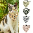 thumbnail image 1 of Walbest Cat Collars, Cat Collar Bandana, Cat Collars for Girl Cats, Breakaway Cat Collar, Kitten Collar, Kitten Collar with Bell, Personalized Flower Cat Collar for Male Female Cats, Green, 1 of 7