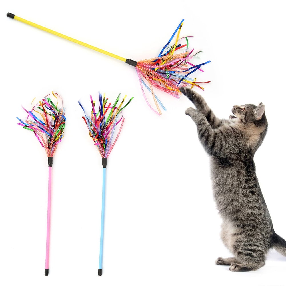 Walbest Cat Feather Wands, Cat Wands with Bell Interactive Cat Teaser