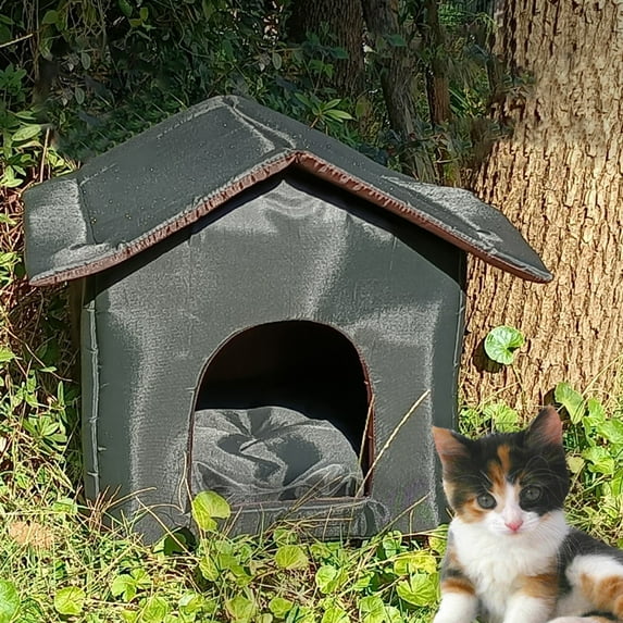 Walbest Cat House Bed with Removable Cushion Pad Cozy Kitten Cave Cute Pet Tent Beds for Cats Puppy Small Dogs