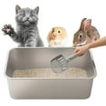 Walbest Cat Litter Box Easy to Clean Stainless Steel Pet Toilet Large