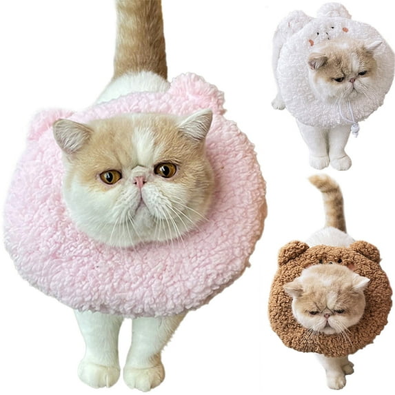 Walbest Cat Recovery Collar Adjustable Cat Neck Cones Cute Cat Collar Protective Collar for Pets Kitten and Small Dogs