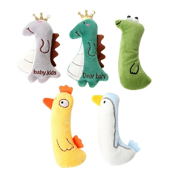 Walbest Catnip Plush Cat Toy with Cartoon Animal Design, Gray