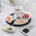 thumbnail image 1 of Walbest Ceramic Chocolate Fondue Butter Warmer Set Melt Hot Pot Bowl for Cheese Caramel High-Temperature Resistant Ceramics Even Heating Chocolate Dipping Set, 1 of 8