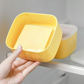 Ejwqwqe Cheese Storage Container - Ham and Cheese Container,Sealed Square Sandwich Meat Containers for Butter Keep with Cheese Holder Box, Size: Free