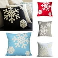 thumbnail image 1 of Walbest Christmas Snowflake Embroidered Throw Pillowcase, 18 in Invisible Zipper Snowflake Pattern Xmas Pillow Cover Living Room Sofa Decor, 1 of 7