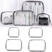 Walbest Clear Zipper Toiletry Bag 4 Sizes, Airport Security Approved PVC Travel Cosmetics Pouch Transparent Makeup Bag Cosmetic Bag Waterproof Shower Wash Bag Organizer for Women Men