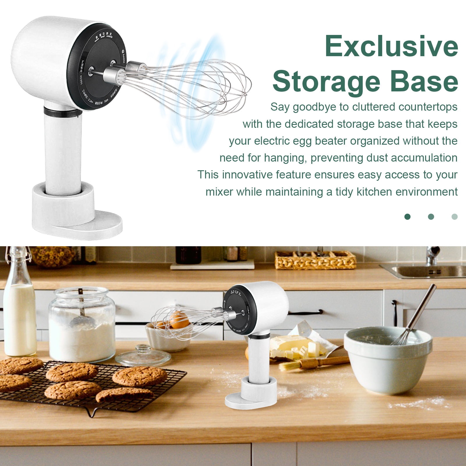 Walbest Cordless Electric Egg Beater Hand Mixer 3Speed DoubleRod