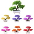 thumbnail image 1 of Walbest Creative Green Artificial Plant Tree Bonsai Fake Plant in Pot, Natural Realistic Plant Plastic Planter Home Office Desk Decorations for Indoor Outdoor Decor, 1 of 7