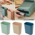 thumbnail image 1 of Walbest Creative Small Plastic Trash Garbage Can Home Kitchen Slide Cover Hanging Waste Paper Basket, 1 of 7