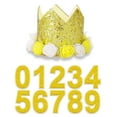 thumbnail image 1 of Walbest Crown Dog Birthday Hat for Pets Reusable Birthday Party Cat Kitten Headband Hats with 0-9 Figures Charms Grooming Accessories, 1 of 7