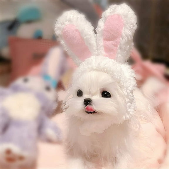Walbest Cute Costume Bunny Rabbit Hat with Ears for Cats & Small Dogs Party Costume Accessory Headwear