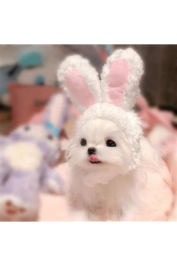 Cute Costume Bunny Rabbit Hat with Ears for Cats & Small Dogs Party Costume Accessory Headwear