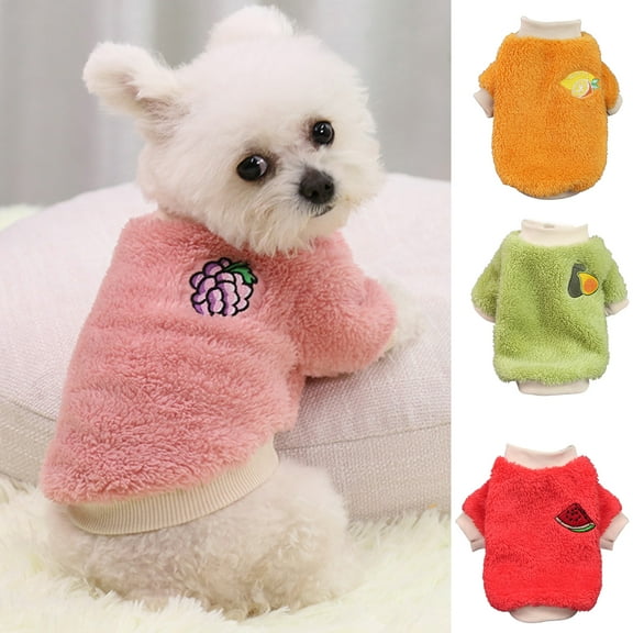 Walbest Cute Dog Cat Puppy Clothing Sweater Cartoon Fruit Pattern Small Puppy Shirt Soft Pet Cat Coats