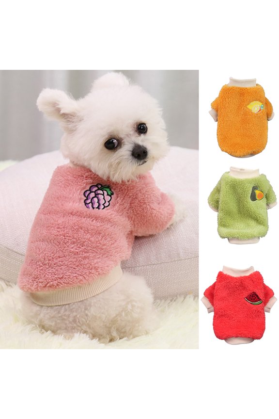 Cute Dog Cat Puppy Clothing Sweater Cartoon Fruit Pattern Small Puppy Shirt Soft Pet Cat Coats