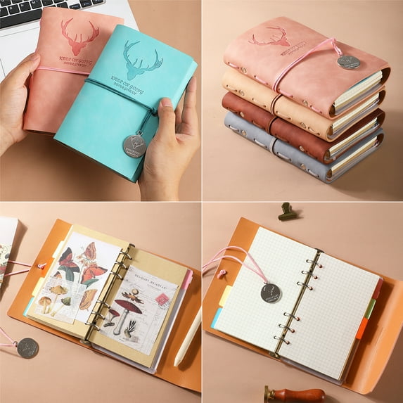 Walbest Cute Japanese Simple A6 Bandage Notebook Elk Printed Cover No Ink Bleeding Detachable Spiral Elk Planner Organizer Diary for Student