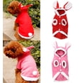thumbnail image 1 of Walbest Cute Pet Costume, Red Rabbit Design Pet Warm Hoodie for Dogs and Cats, Halloween Christmas Cosplay Dress Up Clothes for Puppies and Kitten (Red, XS), 1 of 7