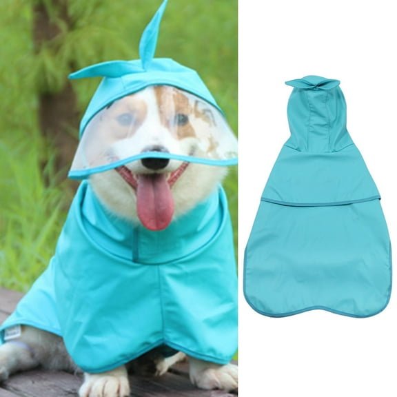 Walbest Cute Pet Dog Raincoat,Rain Jacket Full Body Coverage with Hat,Transparent Brim, Double Layered Waterproof Rain Jacket, Pet Dog Hooded Cloak