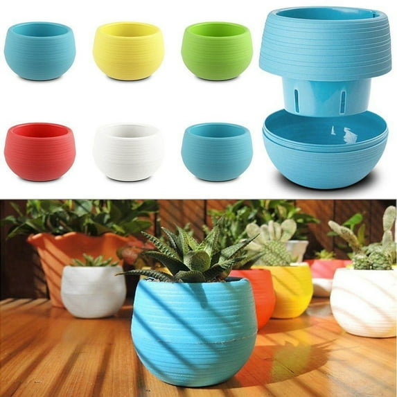 Walbest Cute Succulent Plants Flower Pot Saucer Tray Planter Home Desk Garden Decor
