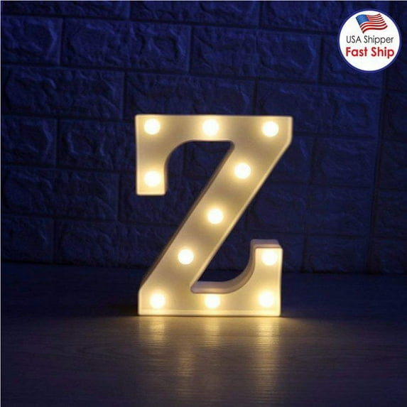 Walbest Decorative LED Illuminated Letter Marquee Sign, Alphabet Marquee Letters with Lights For Wedding Birthday Party Christmas Night Light Lamp Home Bar Decoration Z