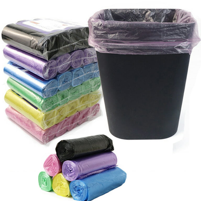 Walbest Disposable Small Trash Bags, Portable PE Rubbish Bags, Wastebasket Bags Small Garbage Bags for Office, Kitchen Bedroom Waste Bin 5 Rolls/100