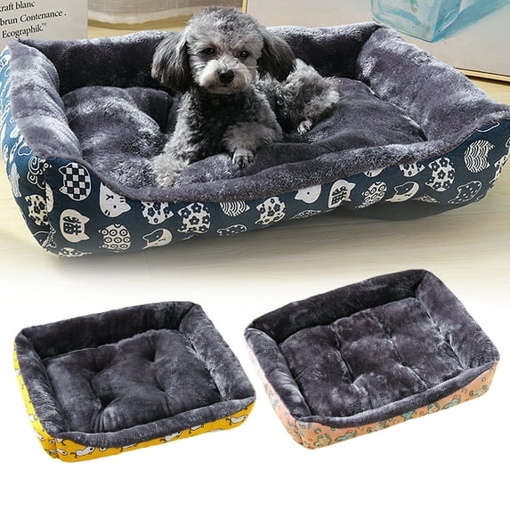 Walbest Dog Bed Mat Soft Plush Calming Pet Mattress for Large Medium Dog Warming Cozy Anti Anxiety Non-Slip Machine Washable Dog Cushion for Kennel Pad (Rectangle)