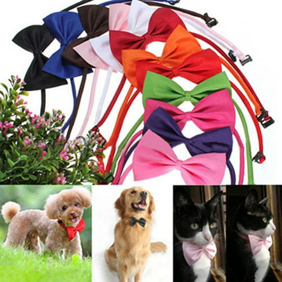 Walbest Dog Cat Collar Bow TIE Bows - (White)