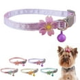 thumbnail image 1 of Walbest Dog Cat Collar, Flower Print Adjustable Breakaway Flower Collar with Bell for Pet Dogs Cats Puppy Kitten, 1 of 7