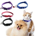 thumbnail image 1 of Walbest Dog Cat Nylon Paw Print Collar Adjustable (7.48" - 12.60") Pet Collar with Bell for Puppy Kitten, 1 of 7