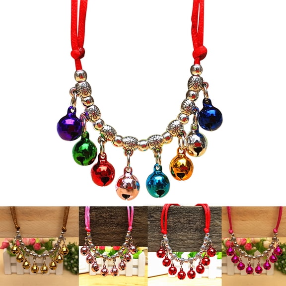 Walbest Dog Cat Puppy Collar with Bells and Rope Comfortable Charm Pendant Necklace Gift Adjustable Pet Accessory