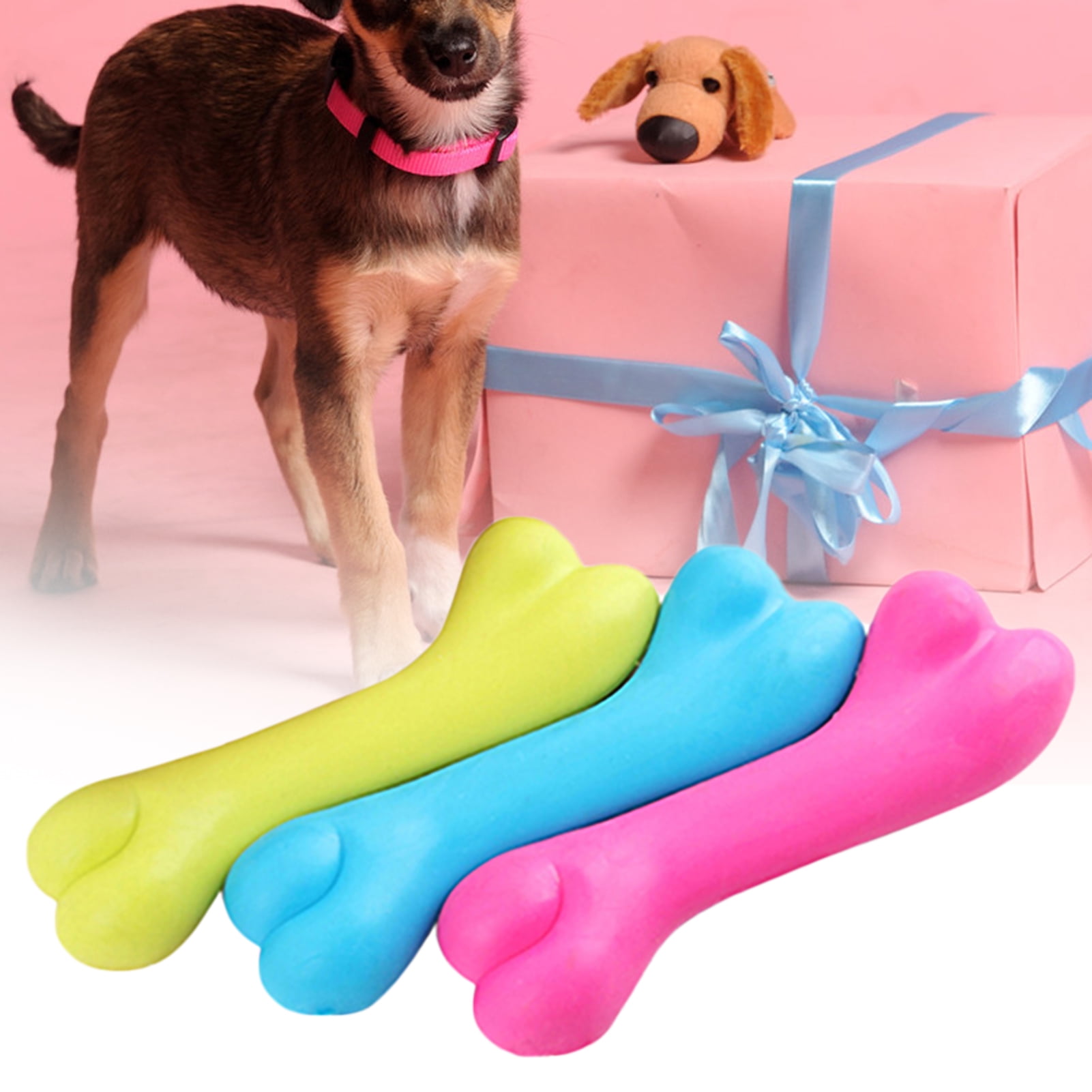 Walbest Dog Chew Toy Bone Shape Anti Bite TPR Puppy Chewing