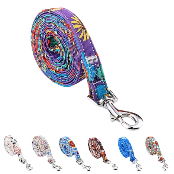 Walbest Dog Collar/Leash with Flower Bow Tie Girls Dog Collar Dog Buckle Adjustable for Small Medium Large Dogs