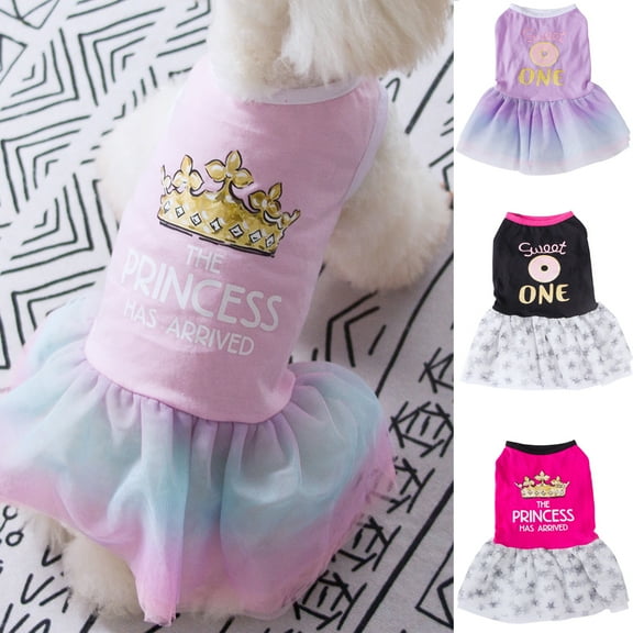 Walbest Dog Girl Dress Dog Princess Clothes Summer Tutu Dog Vest Shirt Clothes Pet Puppy Skirts