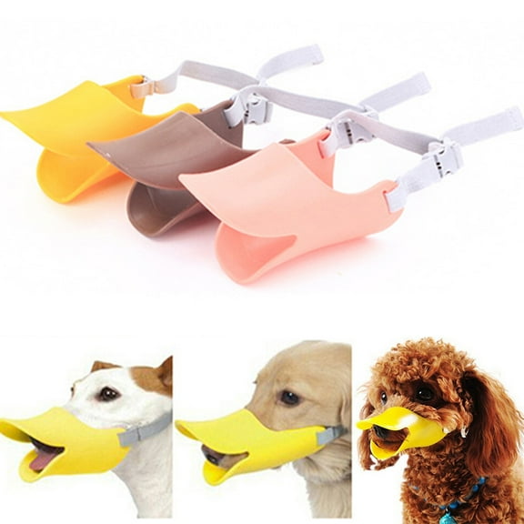 Walbest Dog Muzzle for Small Dogs Corgi Poodle to Prevent Barking, Biting, and Chewing, Soft Duck Mouth Shape Silicone Dog Mouth Cover with Adjustable Strap