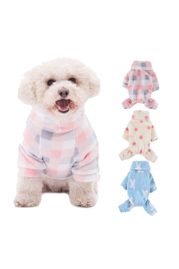 Dog Pijamas for Small Dog Girl Heart Flannel Puppy Pjs Fleece Dog Pajama Jammies Winter Warm Dog Clohtes with Legs Pet Doggie Onesies Jumpsuits Coat, Pink, M