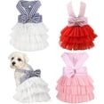 thumbnail image 1 of Walbest Dog Princess Dresses Puppy Bow Knot Dress Pet Tutu Dresses Striped Mesh Puppy Dog Princess Summer Dresses for Small Medium Cat Puppy Dog (Blue, Large), 1 of 7