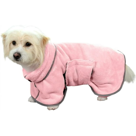 Walbest Dog Robes for After Bath, Soft Dog Bathrobe for Small Medium Dogs, Super Absorbent Microfiber Pet Bathrobe Fast Drying Towel for Dogs Puppy Cats (S), Pink