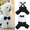 thumbnail image 1 of Walbest Dog Shirt Puppy Pet Small Dog Clothes, Stylish Suit Bow Tie Costume, Wedding Shirt Formal Tuxedo with Black Tie, Dog Prince Wedding Bow Tie Suit, 1 of 7