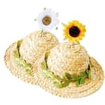 thumbnail image 1 of Walbest Dog Straw Hat Spring Summer Sunhat with Sunflower Dog Cap with Adjustable String for Pet Puppy Cat Party Daliy Decoration, 1 of 7