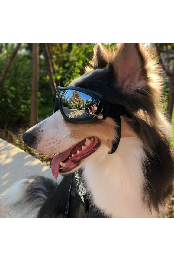 Dog Sunglasses Dog Goggles UV Wind Dust Fog Pet Glasses Eye Wear with Adjustable Strap for Medium or Large Dog