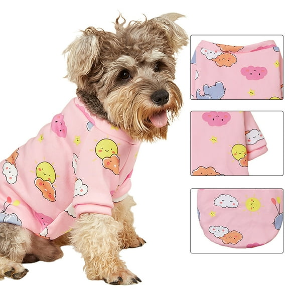 Walbest Dog Sweater Pet Custome With Printing Soft Coat Pet Dog Winter Warm Vest Pullover Puppy Clothes for Small Medium Dogs and Cats