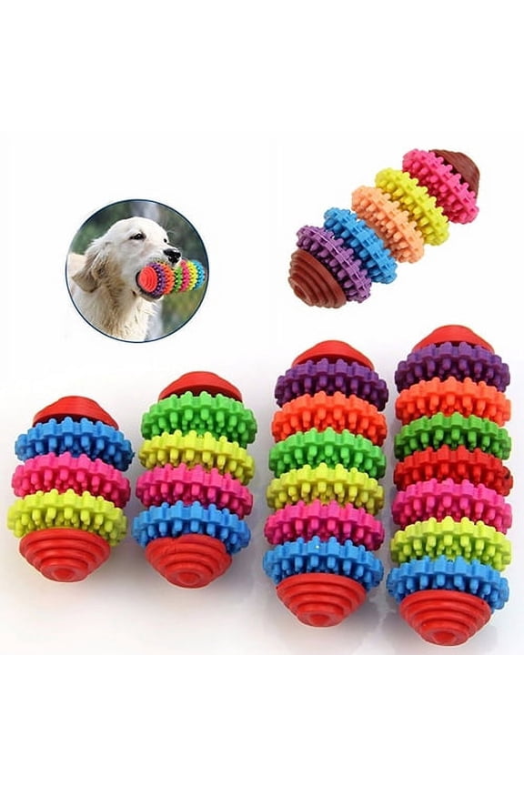 Dog Toys, Natural Rubber Teeth Cleaning Dog Chew Toys for Small Medium Dogs, Outdoor Interactive Puppy Chew Toys for Training, Colorful