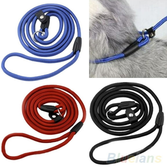 Walbest Durable Dog Slip Leash Strap Rope, 51.2" Dog Training Leash, Strong Slip Lead, Standard Adjustable Traction Collar Pet Slipknot Nylon Leash for Small Medium Dogs