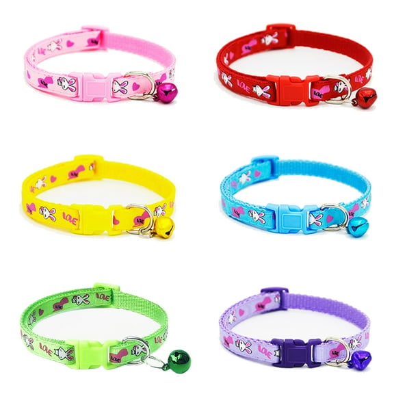 Walbest Easter Cat Collar, Easter Dog Pet Collar with Bells, Adjustable Breakaway Pet Collars, Rabbits Patterns for Kitten Cat Easter Party (Blue)