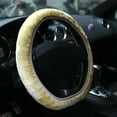 thumbnail image 1 of Walbest Elastic Long Microfiber Plush Steering Wheel Cover for Winter Warm,Universal 15 inch,Anti-Slip,Odorless,Beige, 1 of 6